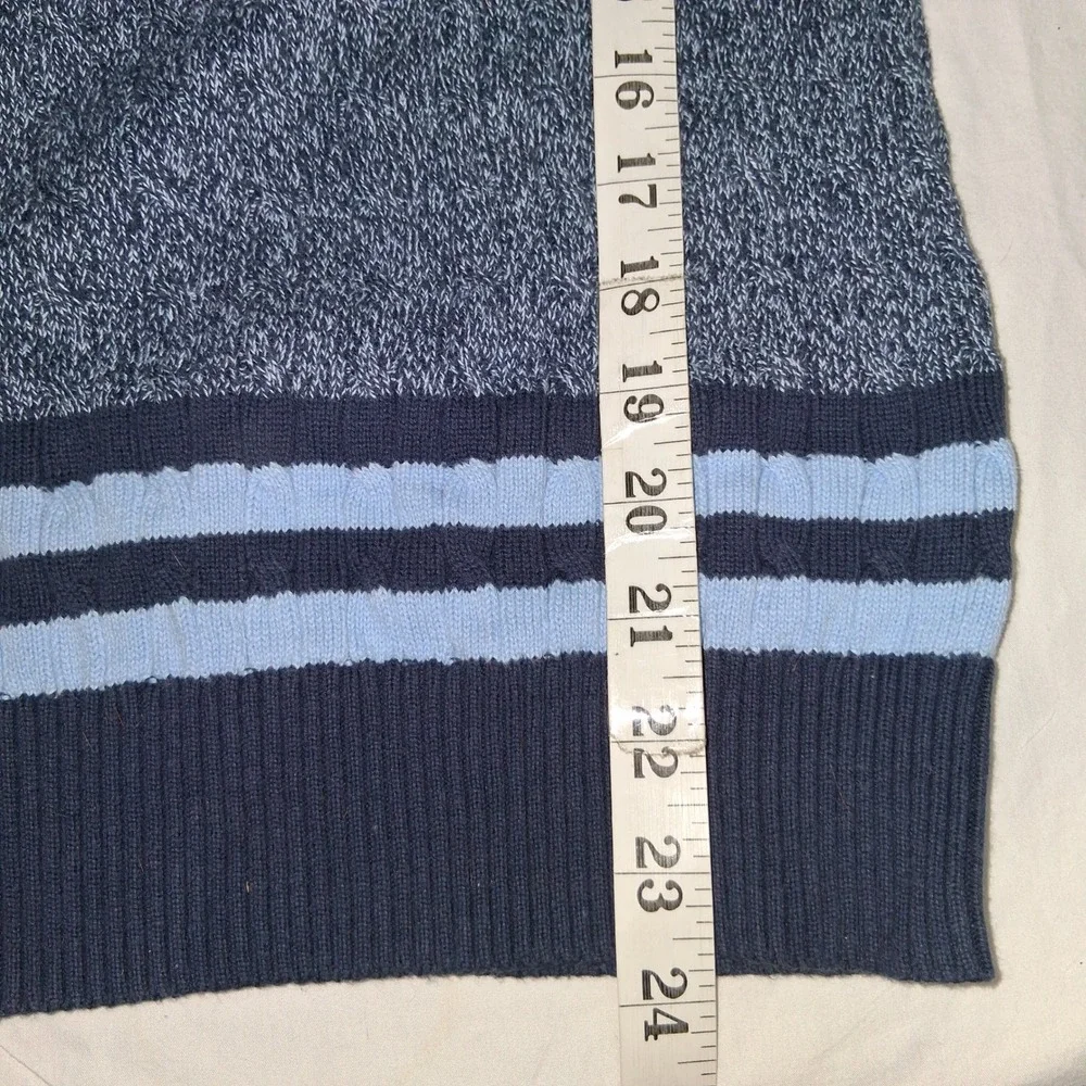 Karen Scott Blue Gray Heathered V Neck Long Sleeve‎ Sweater Size L